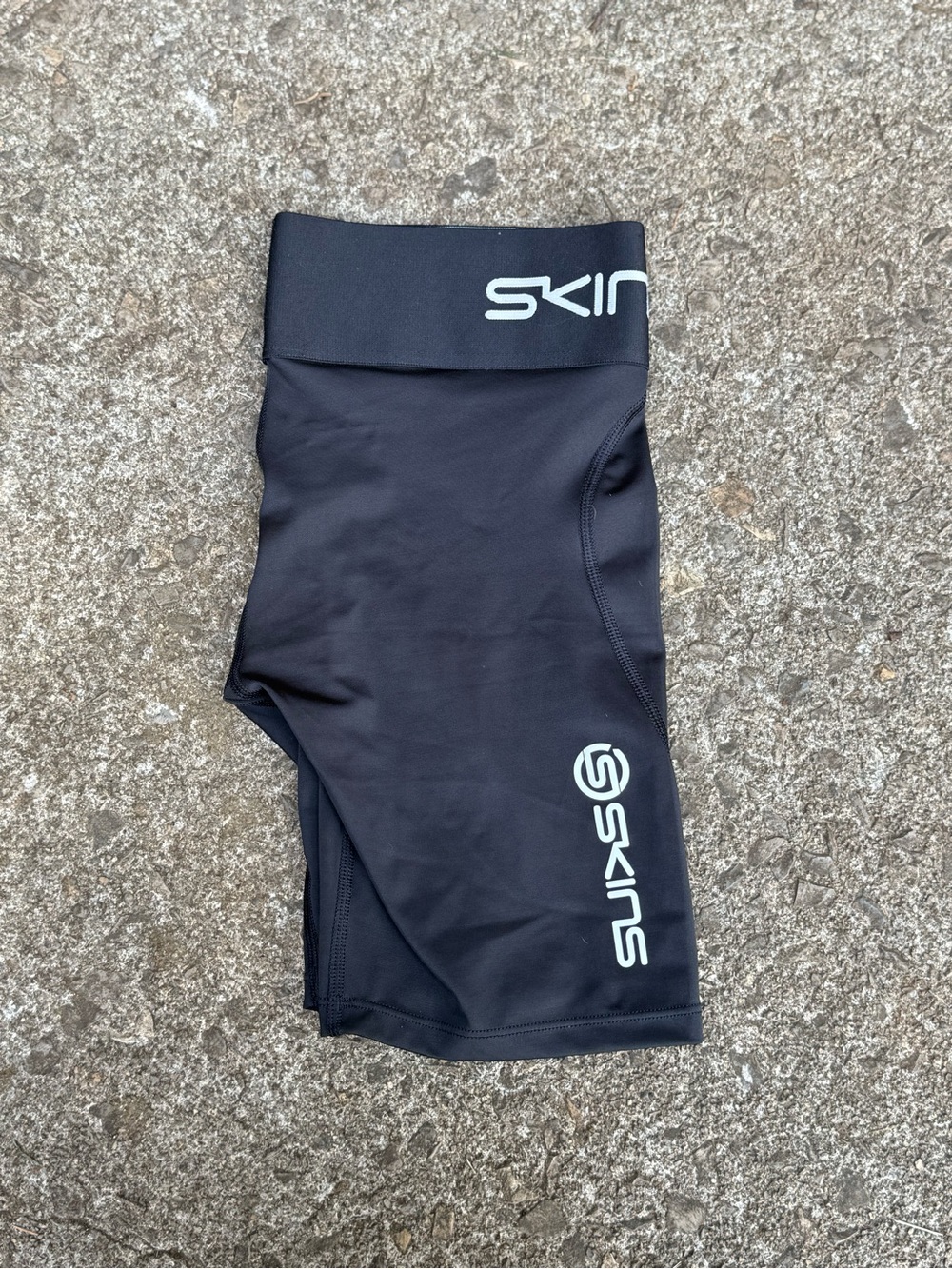 Skin Black Athletic Compression Shorts with White Logo - Picture 2 of 4